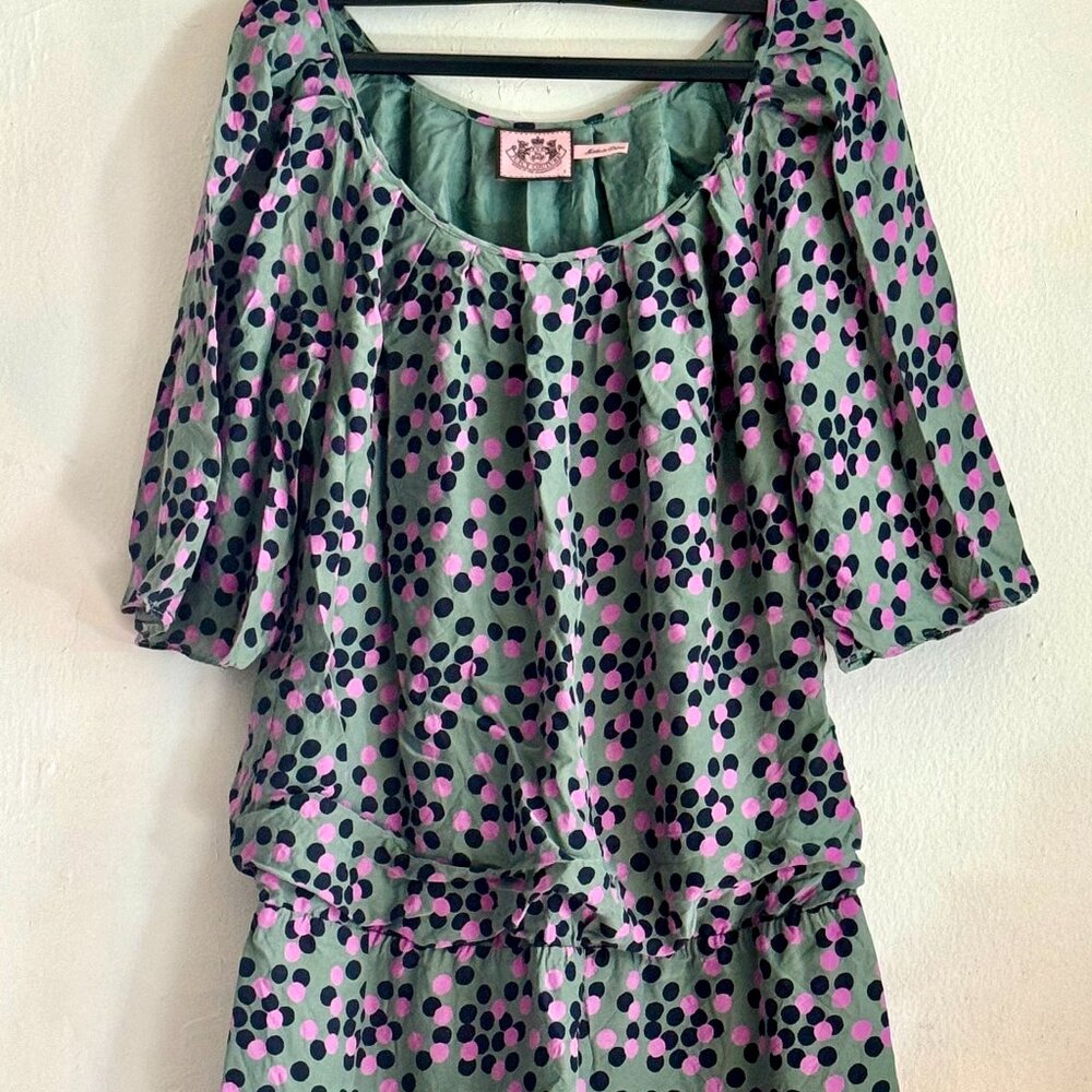 Juicy Couture Adorable Polka Dot Silk Tunic Mini Dress Size 2